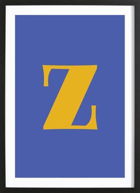 Black and Blue Z Logo - Blue Letter Z as Poster by JUNIQE | JUNIQE UK