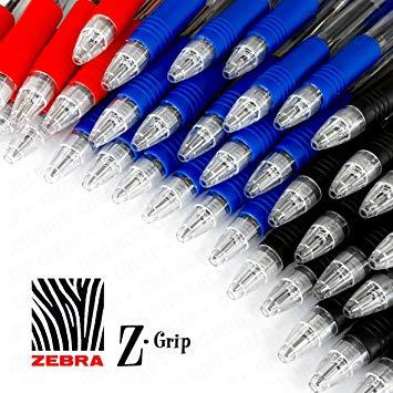 Black and Blue Z Logo - Z-Grip Retractable Ballpoint Pen - Economy Pack of 40 - Black, Blue ...