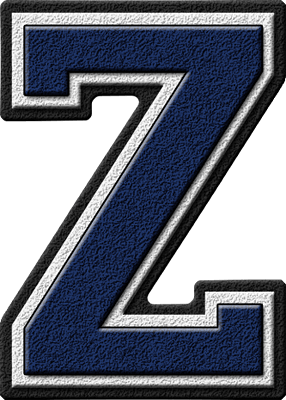 Black and Blue Z Logo - Presentation Alphabets: Navy Blue Varsity Letter Z