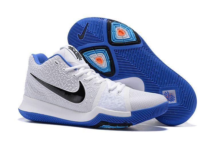 Black and Blue Z Logo - Nike Kyrie Irving Shoes 3 White Black Blue z(mDD0Ko