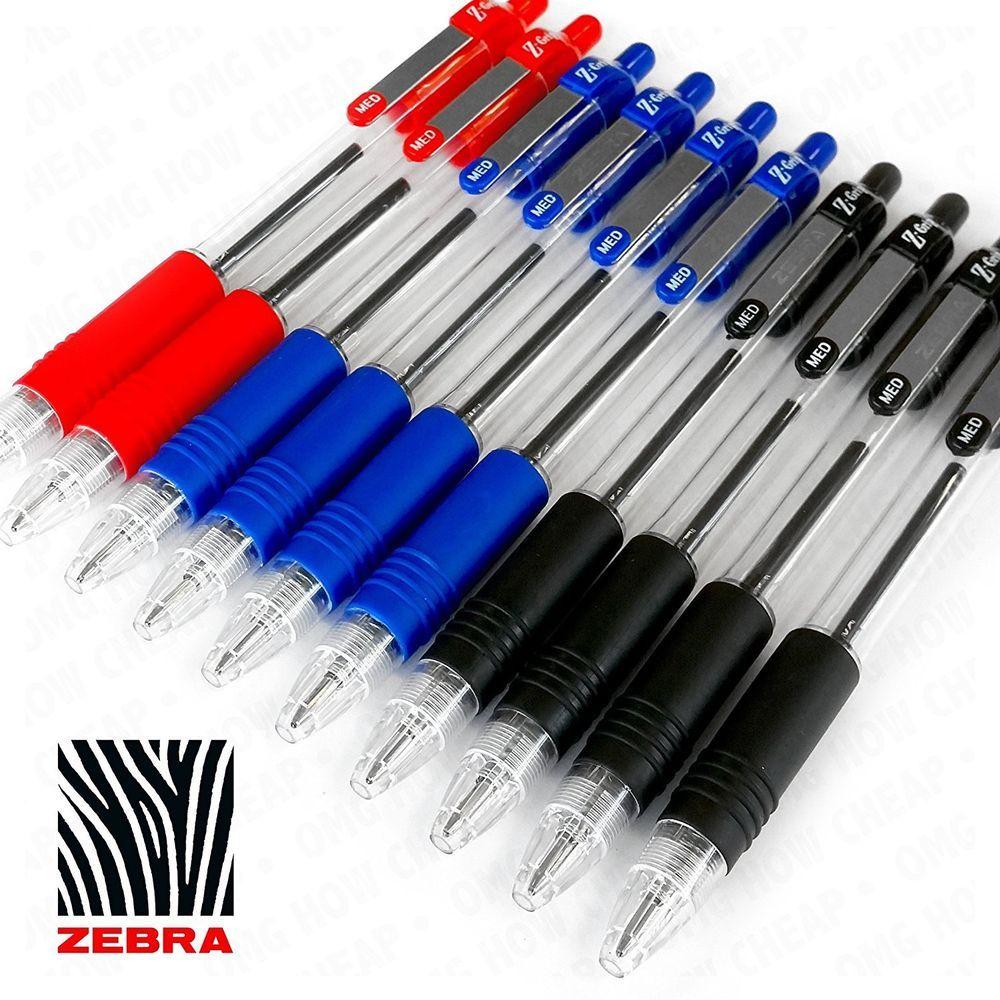 Black and Blue Z Logo - Zebra Z-Grip Retractable Ballpoint Pen - Pack of 10 - Black, Blue ...
