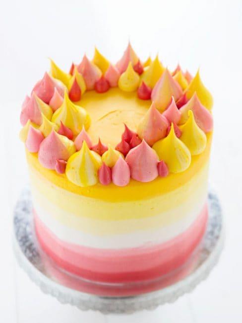Pink and Yellow Food Logo - Pink & Yellow Buttercream Cake. i am baker