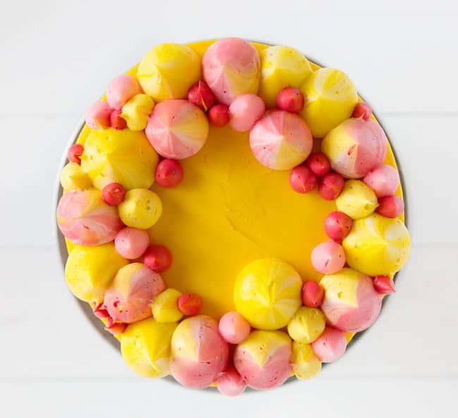 Pink and Yellow Food Logo - Pink & Yellow Buttercream Cake | i am baker