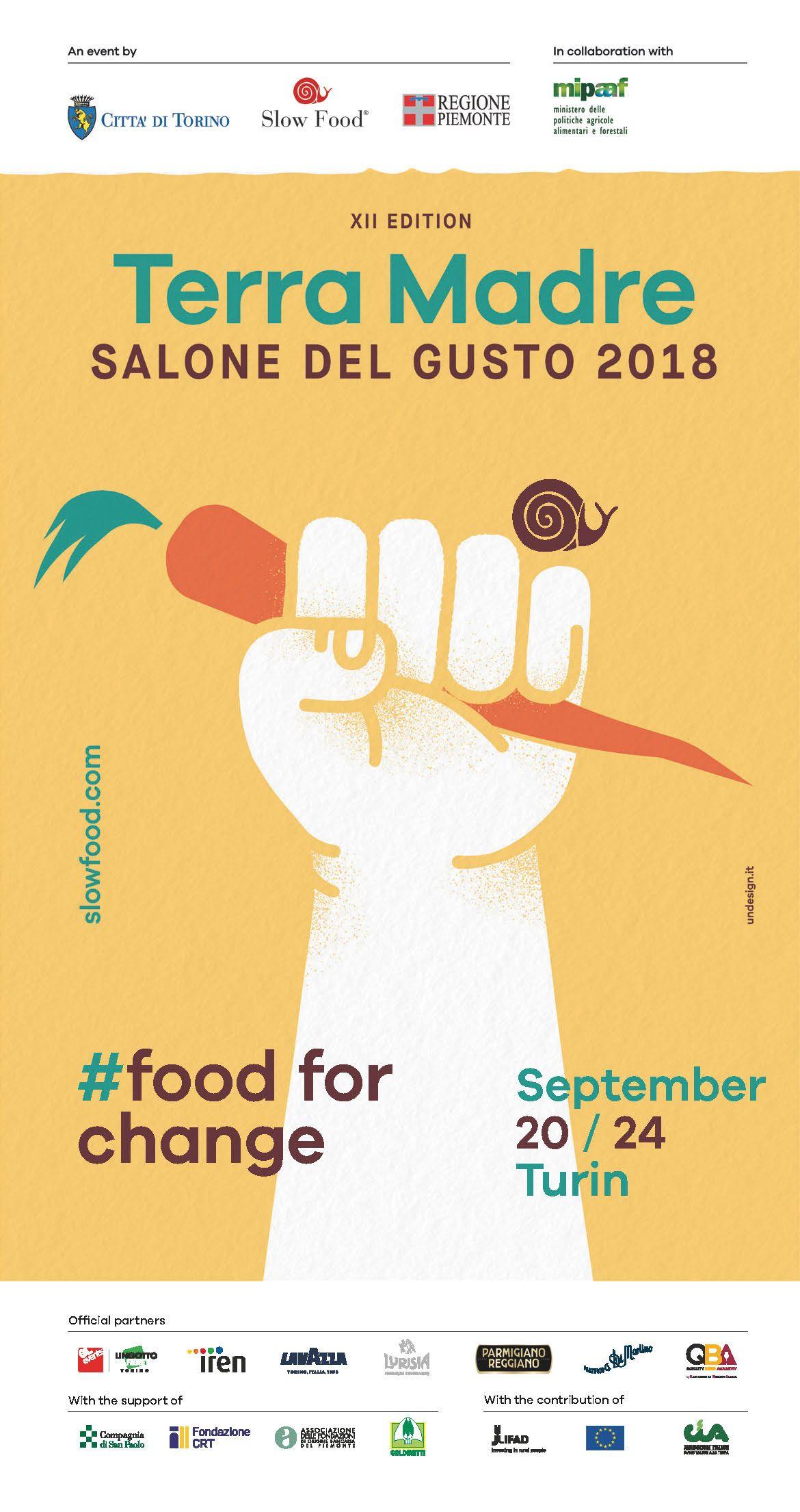 Pink and Yellow Food Logo - Visual - Terra Madre - Salone del gusto :Terra Madre – Salone del gusto
