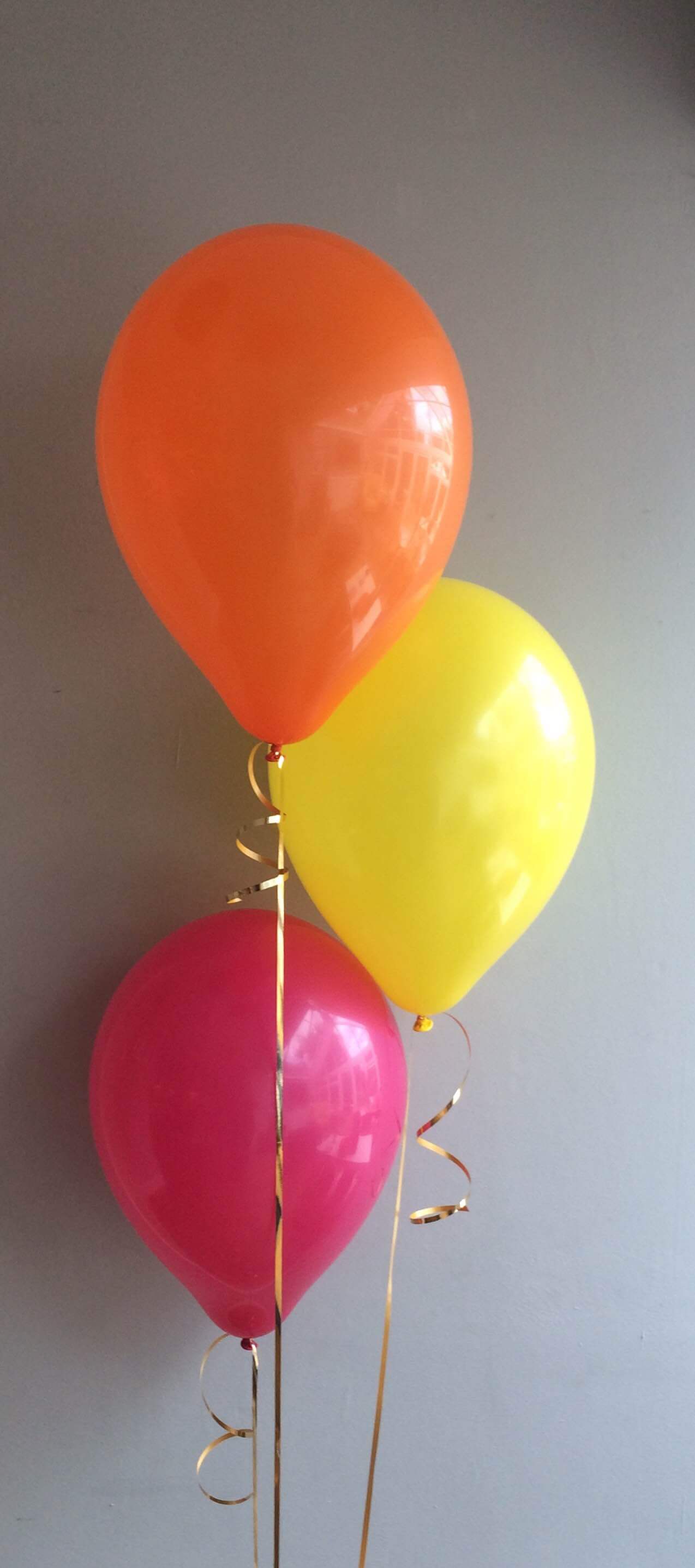 Red Yellow Pink Logo - Hot Pink, Yellow & Orange 3-Balloon Bouquet – Think Bubble Party ...