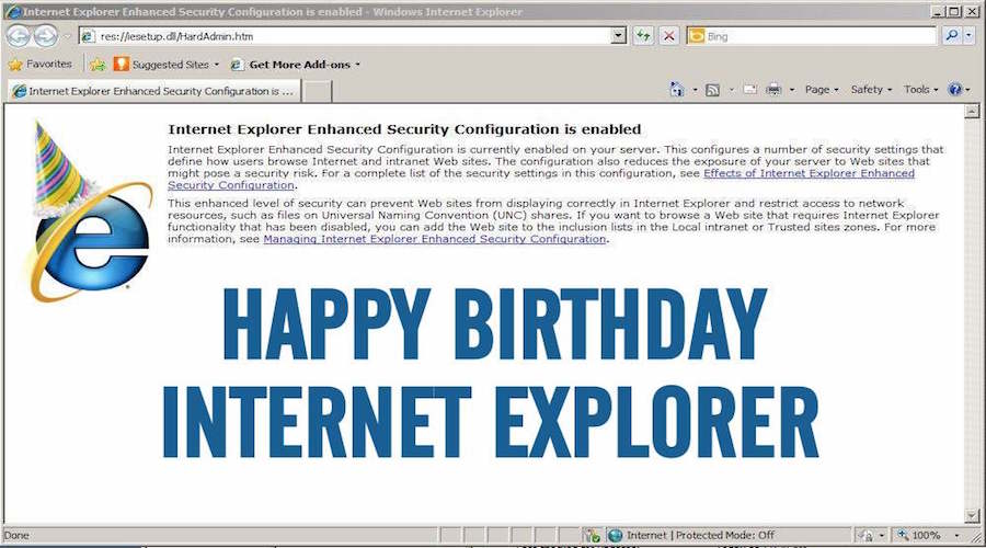 Internet Explorer Old Logo - Microsoft's Internet Explorer Web Browser Turns 21 Years Old