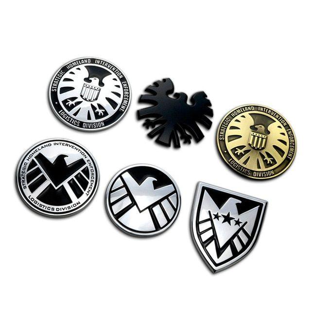 Chrome Shield Logo - 7cm Thick Metal Chrome SHIELD S.H.I.E.L.D. Vintage Totem Badge ...