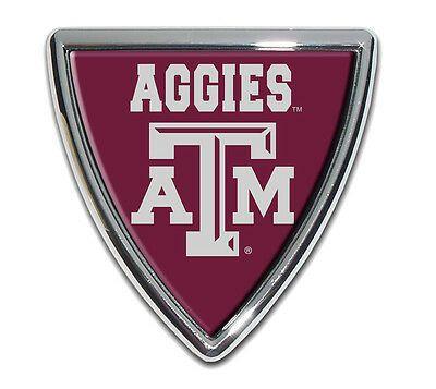 Chrome Shield Logo - TEXAS A&M AGGIES shield logo chrome auto car emblem usa made ...