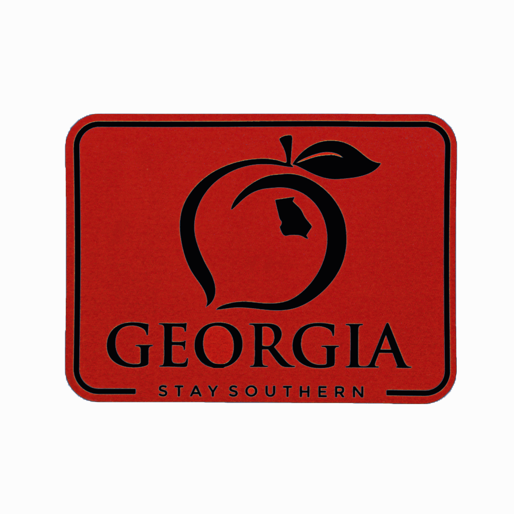 Red and Peach Logo - Georgia Patch Decal - Red – Peach State Pride