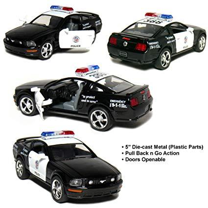 Black and White Ford Mustang Logo - KiNSMART Ford Mustang GT Police 2006 Black & White 1 38