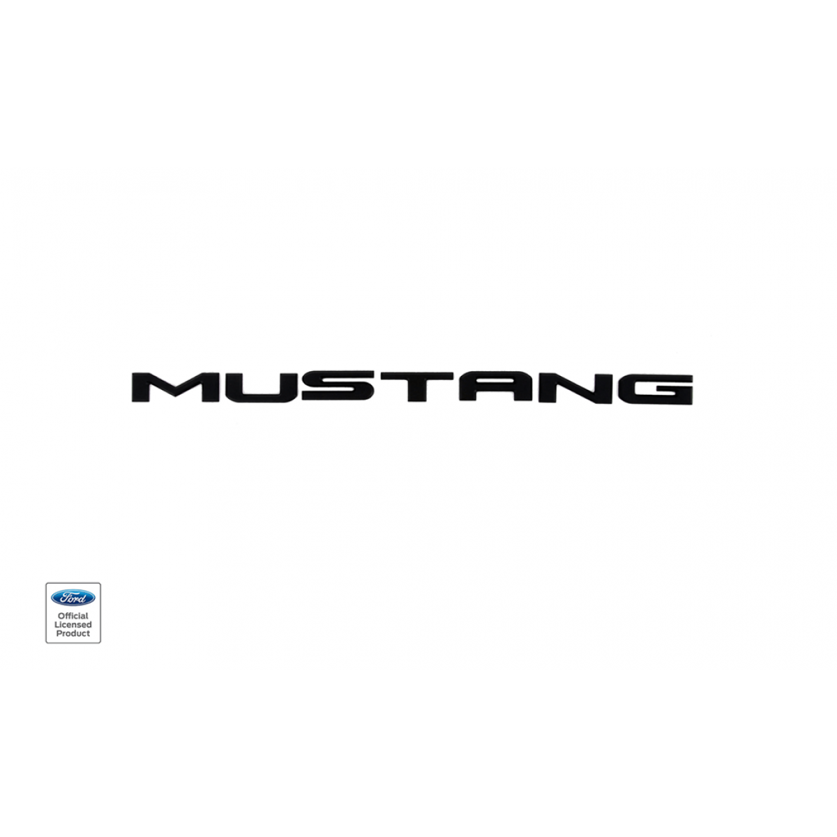 Black and White Mustang Logo - 2010-2013 Ford Mustang Letters Emblem, Black - DefenderWorx