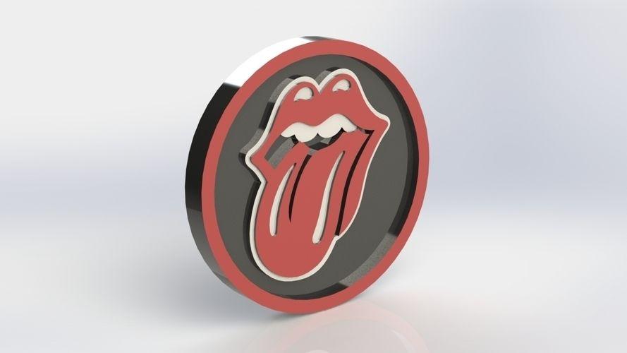The Rolling Stones Circle Logo - 3D Printed Rolling Stones Logo Plaque Circle