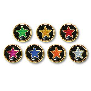 Red Blue Orange Round Logo - Round Star Holographic Motivation Badges Red, Green, Blue, Orange ...
