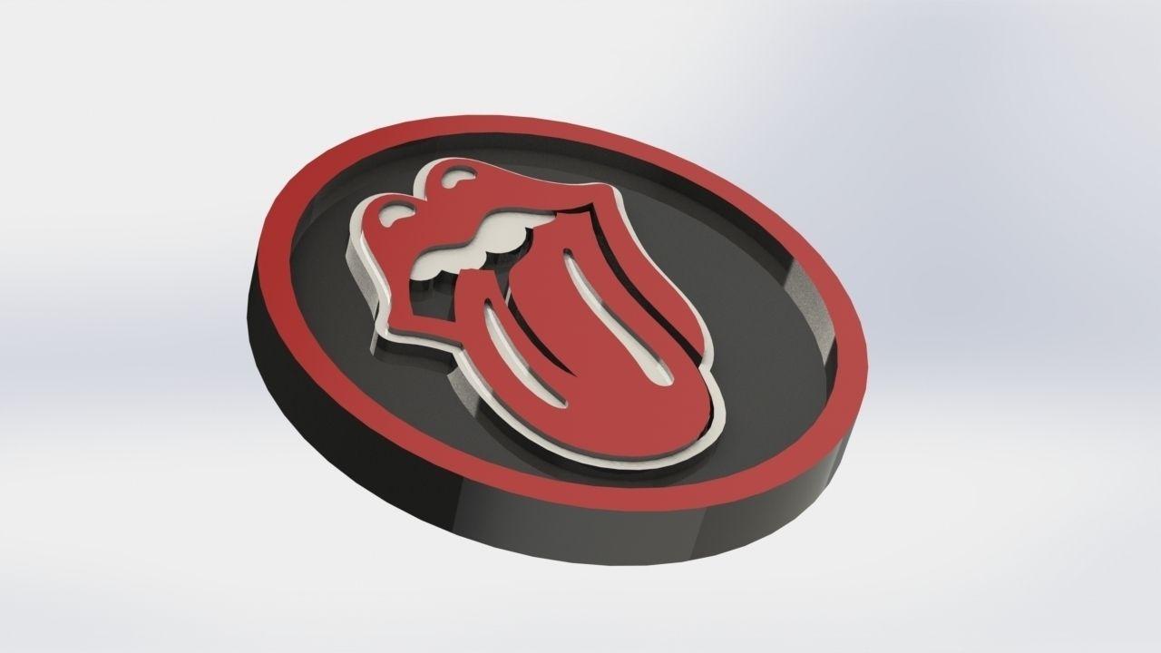 The Rolling Stones Circle Logo - 3D Printed Rolling Stones Logo Plaque Circle