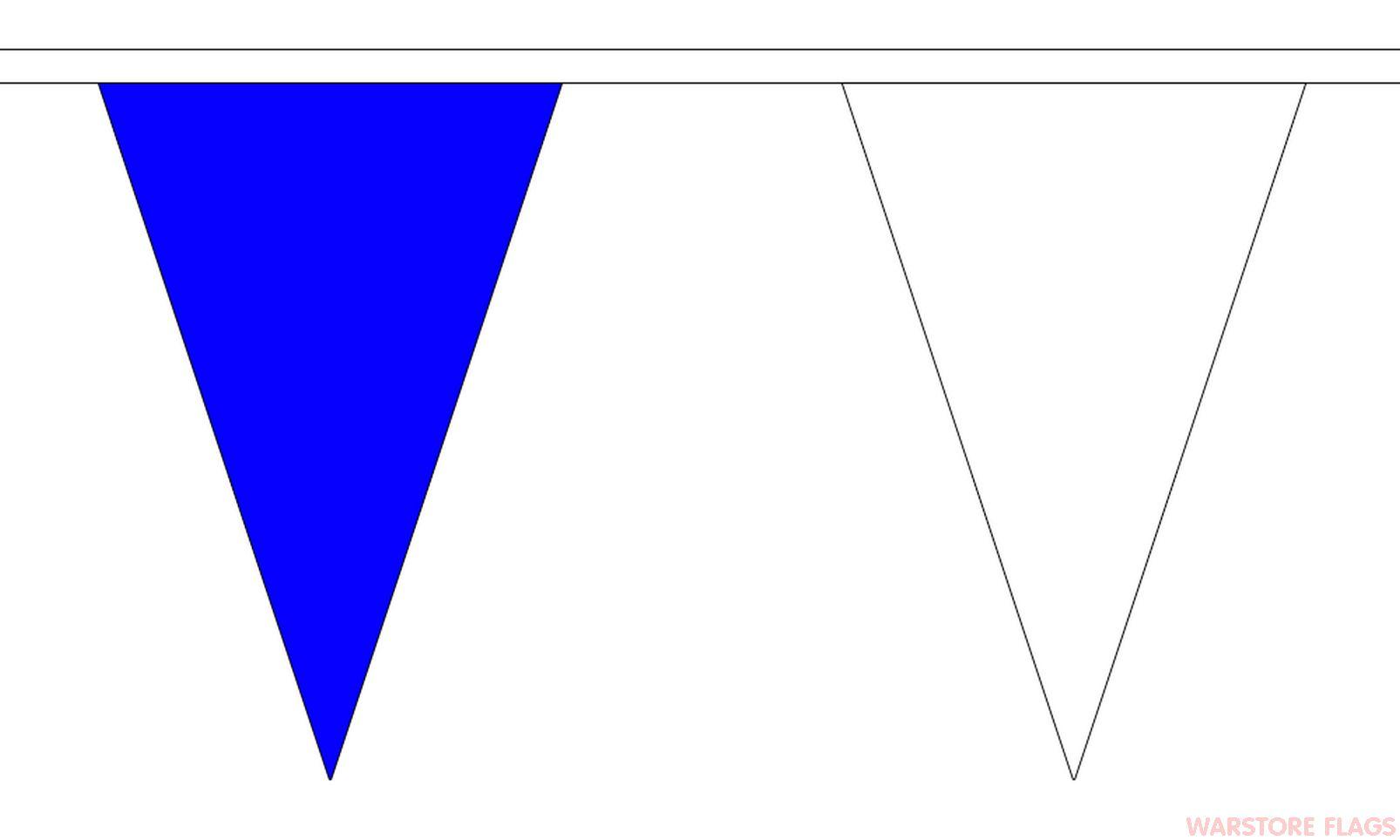 Blue White Triangles Logo - BLUE & WHITE TRIANGULAR BUNTING - 20 METRES 54 FLAGS
