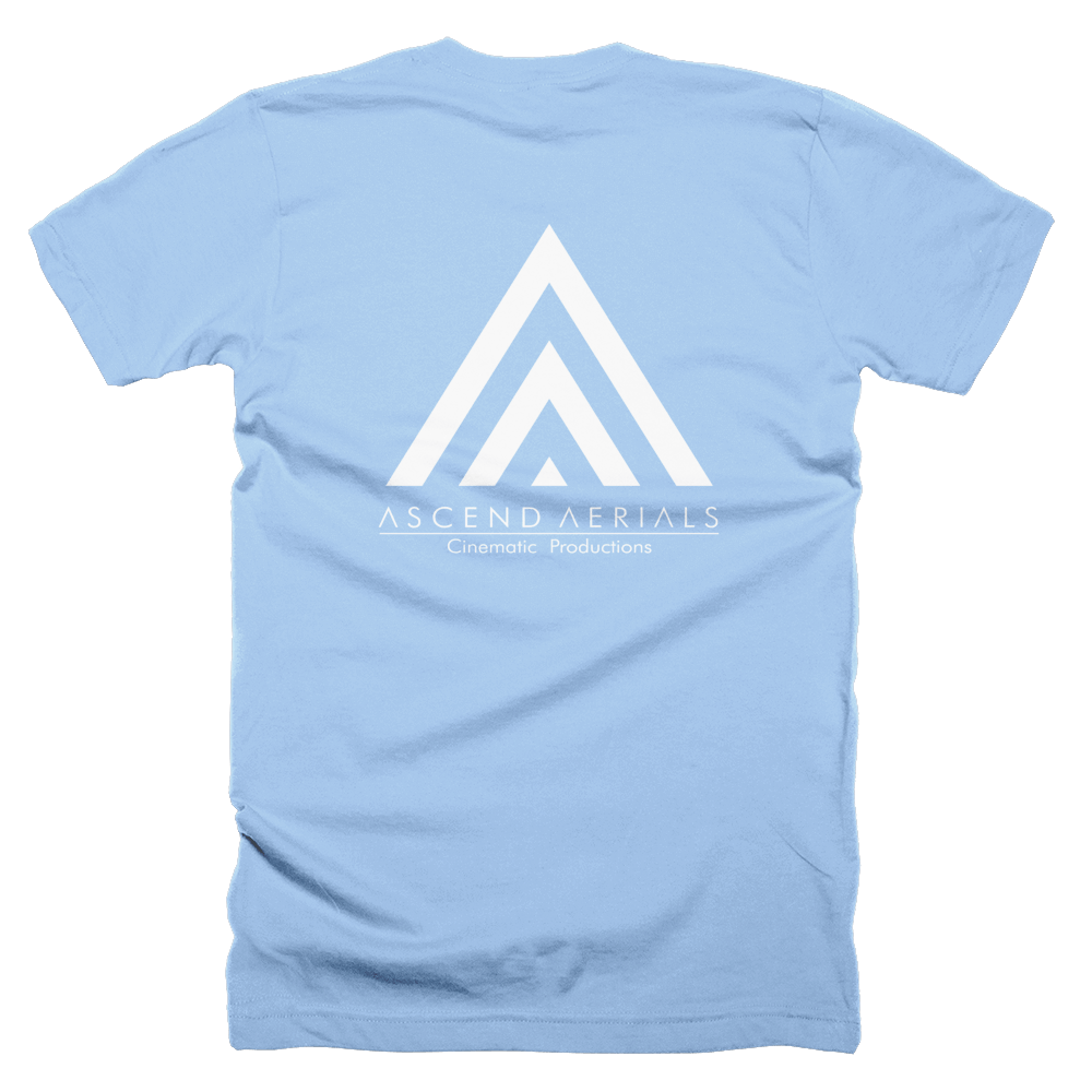Blue White Triangles Logo - Ascend Aerials - American Apparel - Baby Blue - White Logo — Ascend ...