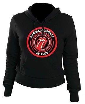 The Rolling Stones Circle Logo - Rolling Stones - Zip Code 2015 Circle Logo Black Ladies Hooded ...