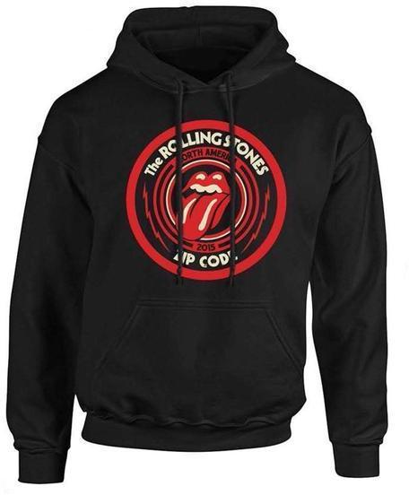 The Rolling Stones Circle Logo - Rolling Stones - Zip Code 2015 Circle Logo Black Hooded Sweatshirt ...