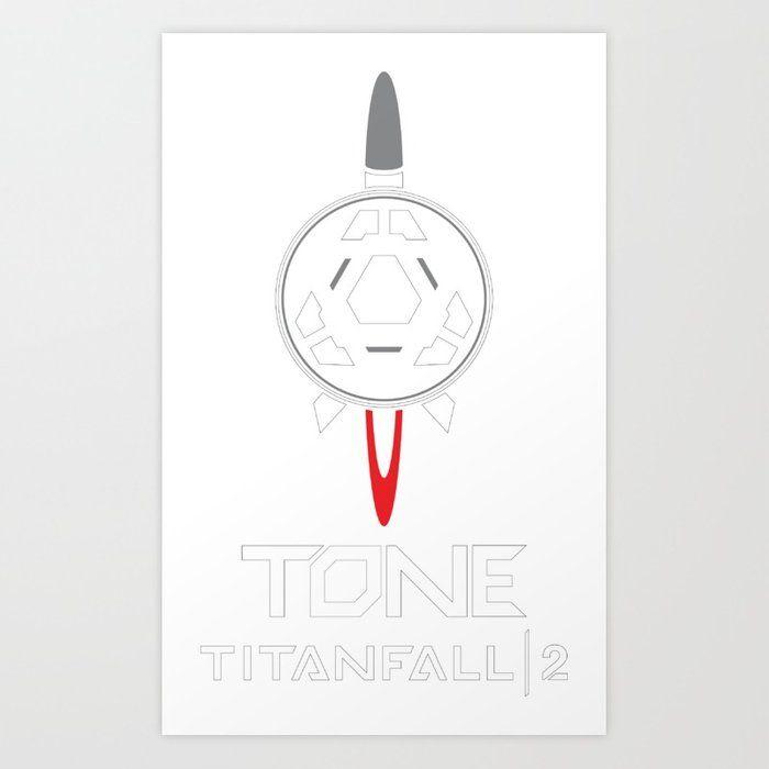 Black and White Titanfall Logo - Titanfall - Tone - White Art Print by aethernyx | Society6