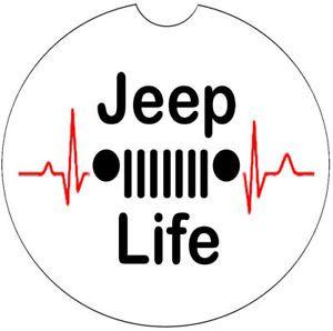 Jeep Life Logo - JEEP LIFE (black) CAR COASTER Cup Holder Coaster