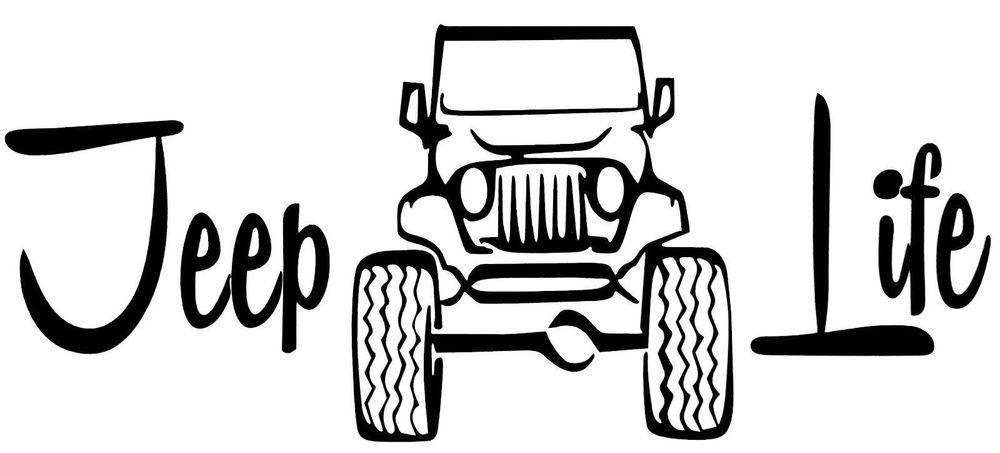 Jeep Life Logo - Jeep Life 4X4 Logo funny Tj Cj Wrangler offroad car decal window