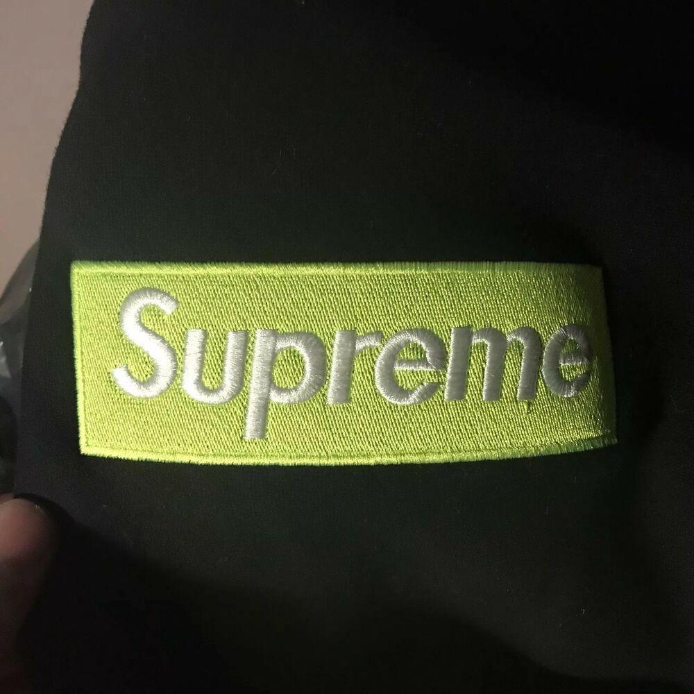 Green Supreme Logo - Supreme Box Logo Hooded Sweatshirt (FW17) Black Lime Green (LARGE ...