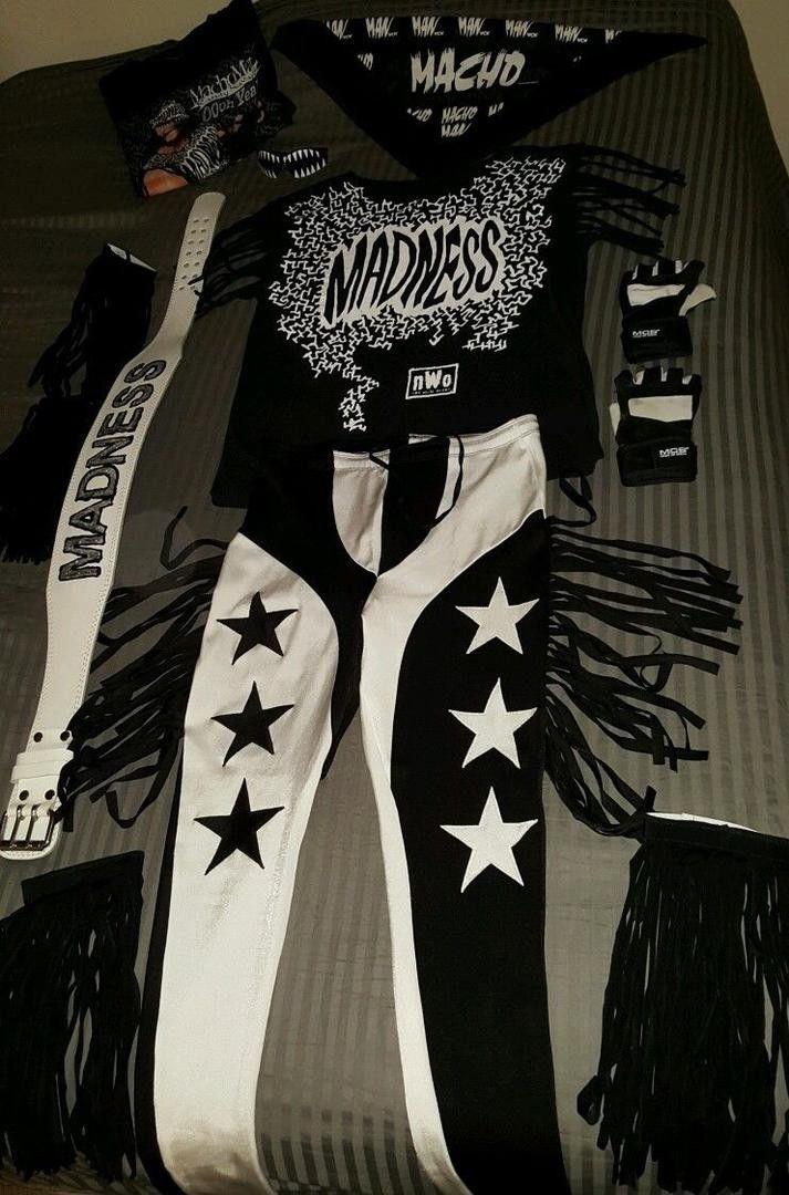 Randy Savage Madness Logo - Macho Man Randy Savage NWO Costume Shirt Glasses Tights Bandana ...