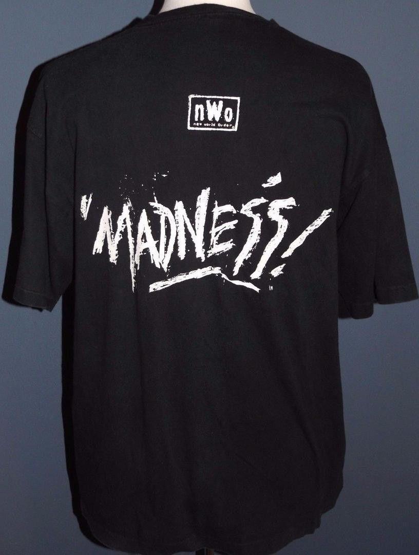 Randy Savage Madness Logo - WCW nWo Macho Man Randy Savage Caged Madness Men's Black Shirt XXL