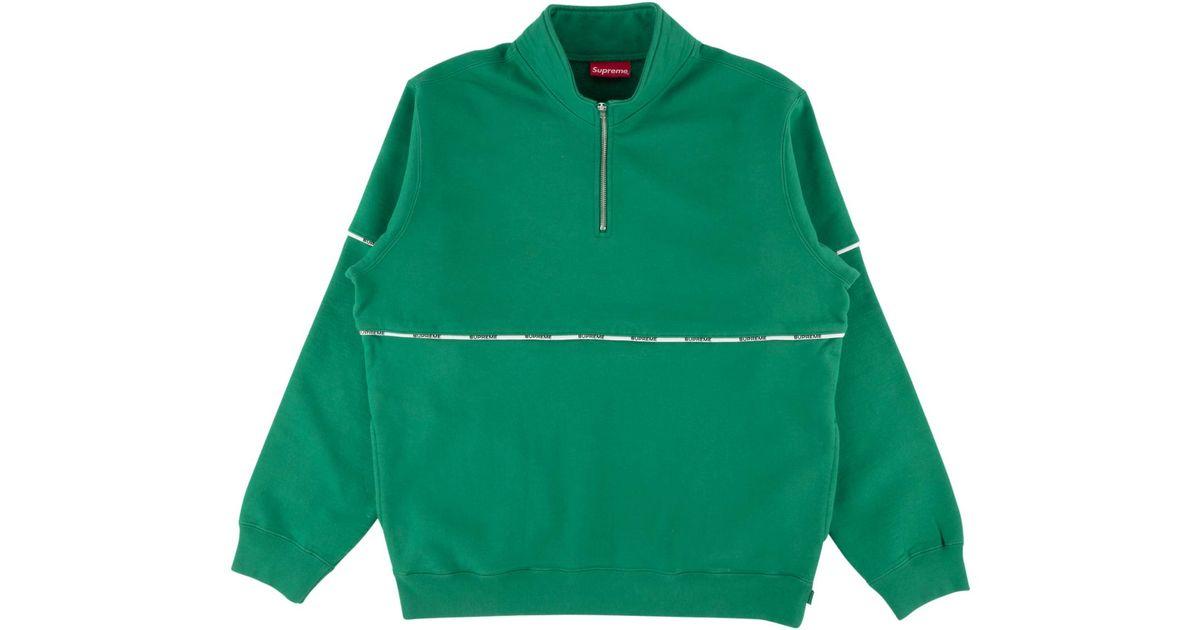 Green Supreme Logo - Supreme Logo Piping Half Zip Sweatshir in Green - Lyst
