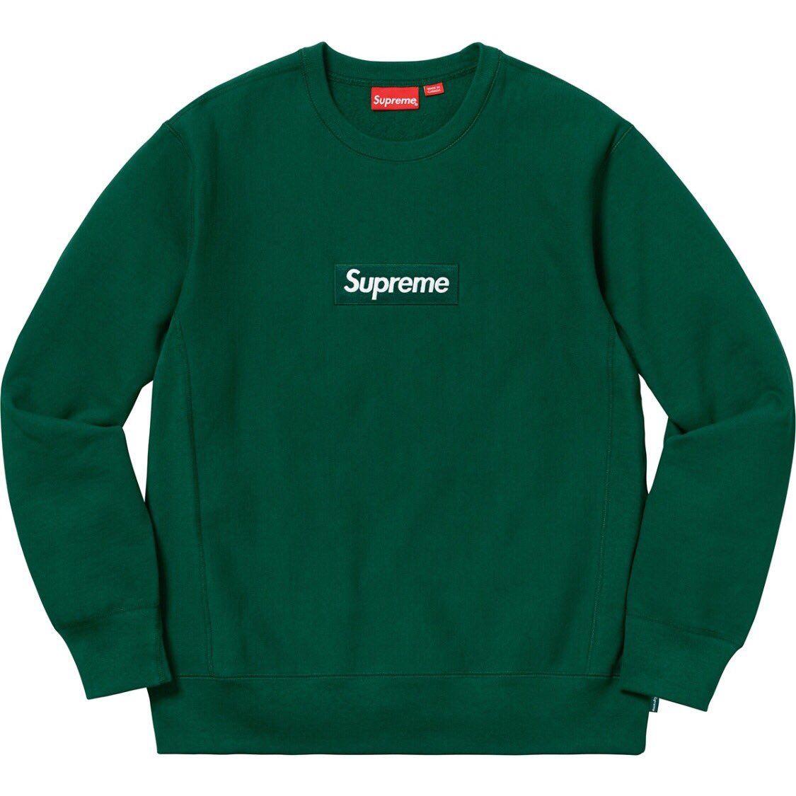 Green Supreme Logo - J Box Logo Crewneck Sweatshirts Dropping This