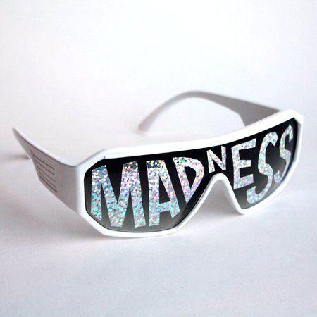 Randy Savage Madness Logo - Macho Man White Madness Sunglasses Randy Savage Costume Wrestler Wrestling  Party
