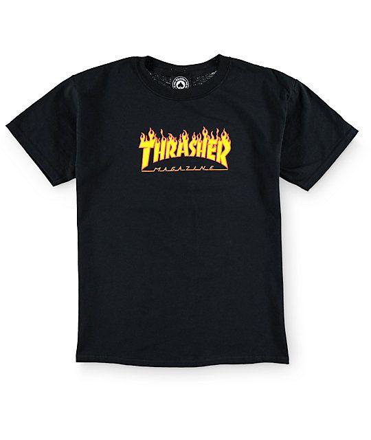 First Thrashers Logo - Thrasher Boys Flame Logo T Shirt