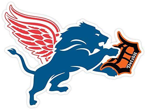 Detroit Sports Logo - DETROIT Red Wings Lions Tigers Fan Sport Logo 4x5 Sticker Decal