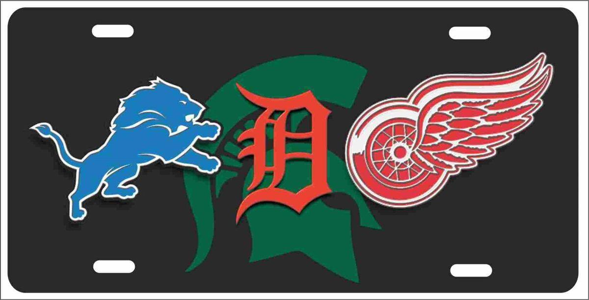 Detroit Sports Logo - personalized novelty license plate Detroit Michigan State sport ...