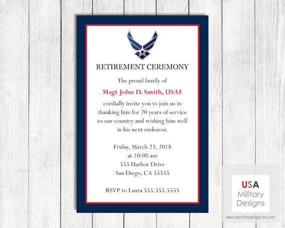 Printable Air Force Logo - Air Force Retirement Ceremony Invitation Printable US Air | Etsy