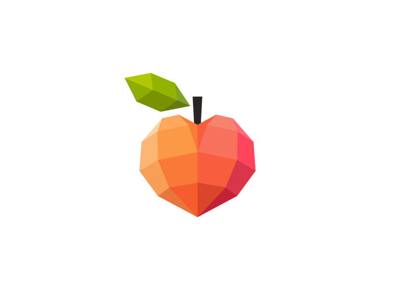 Red and Peach Logo - Peach icon. Popular Dribbble Shots. Logo design, Branding design