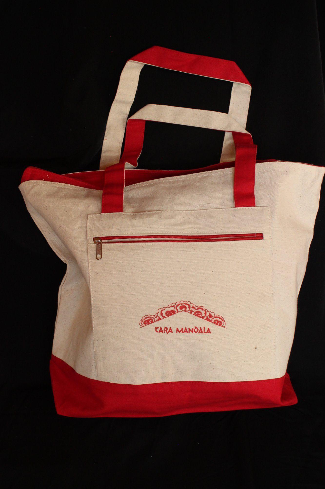 With Red Quotation Logo - Tote Quote Canvas in Red