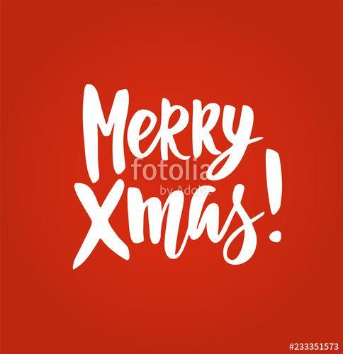 With Red Quotation Logo - Merry Xmas card. Holiday greetings quote on red. Great for Christmas ...