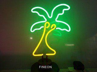 Light Green Robot Logo - Ne On Palm Tree Tube Neon Sign Sculpture Green Robot Neon Light Sign