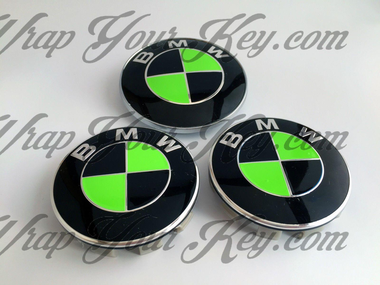 Green BMW Logo - BLACK & TOXIC GREEN BMW Badge Emblem Overlay HOOD TRUNK RIMS FITS