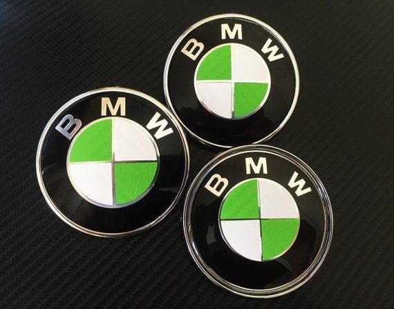 Green BMW Logo - White & Green CARBON Overlay Decal Sticker BMW Badge Emblems | Etsy