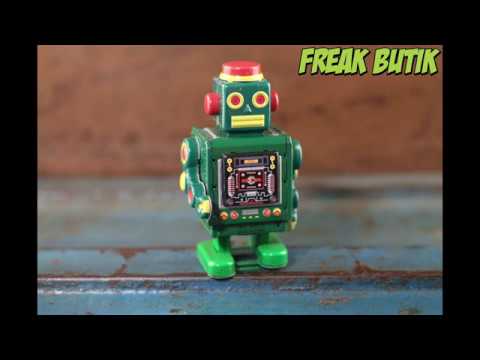 Light Green Robot Logo - Light n sound green robot! Blechroboter Freak Butik