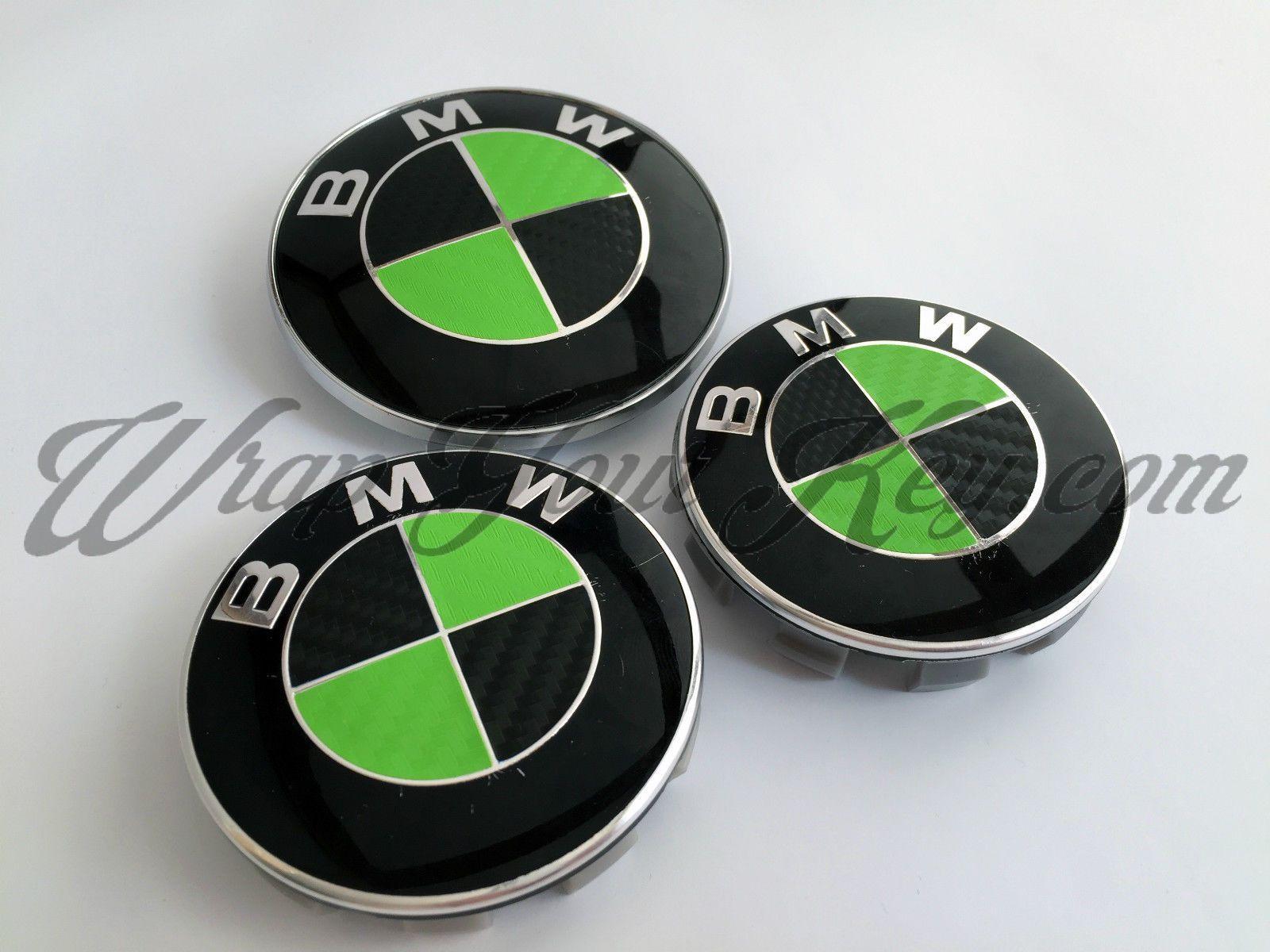 Green BMW Logo - BLACK &GREEN CARBON BMW Badge Emblem Overlay HOOD TRUNK RIMS FITS ...