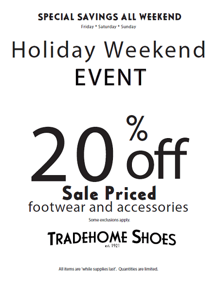 Tradehome Shoes Logo - Prairie Hills Mall ::: Holiday Weekend Event ::: Tradehome Shoes