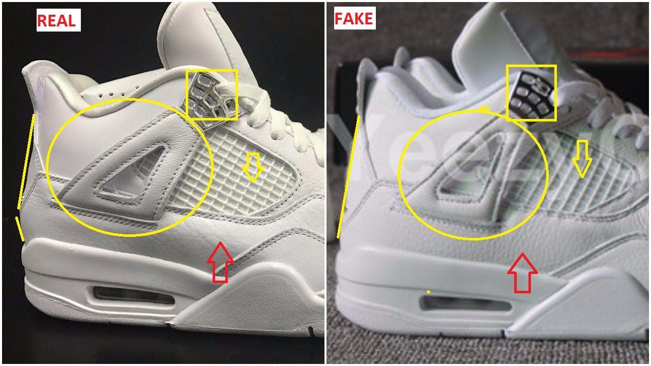 Air Jordan Fake Logo - Quick Tips To Bust The Fake Air Jordan 4 Pure Money – Housakicks