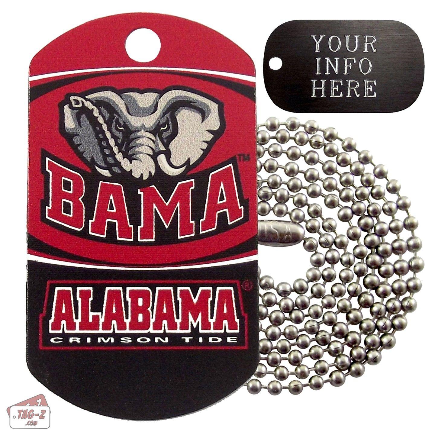 Crimson Military Logo - Alabama Crimson Tide NCAA Military Dog Tag Necklace