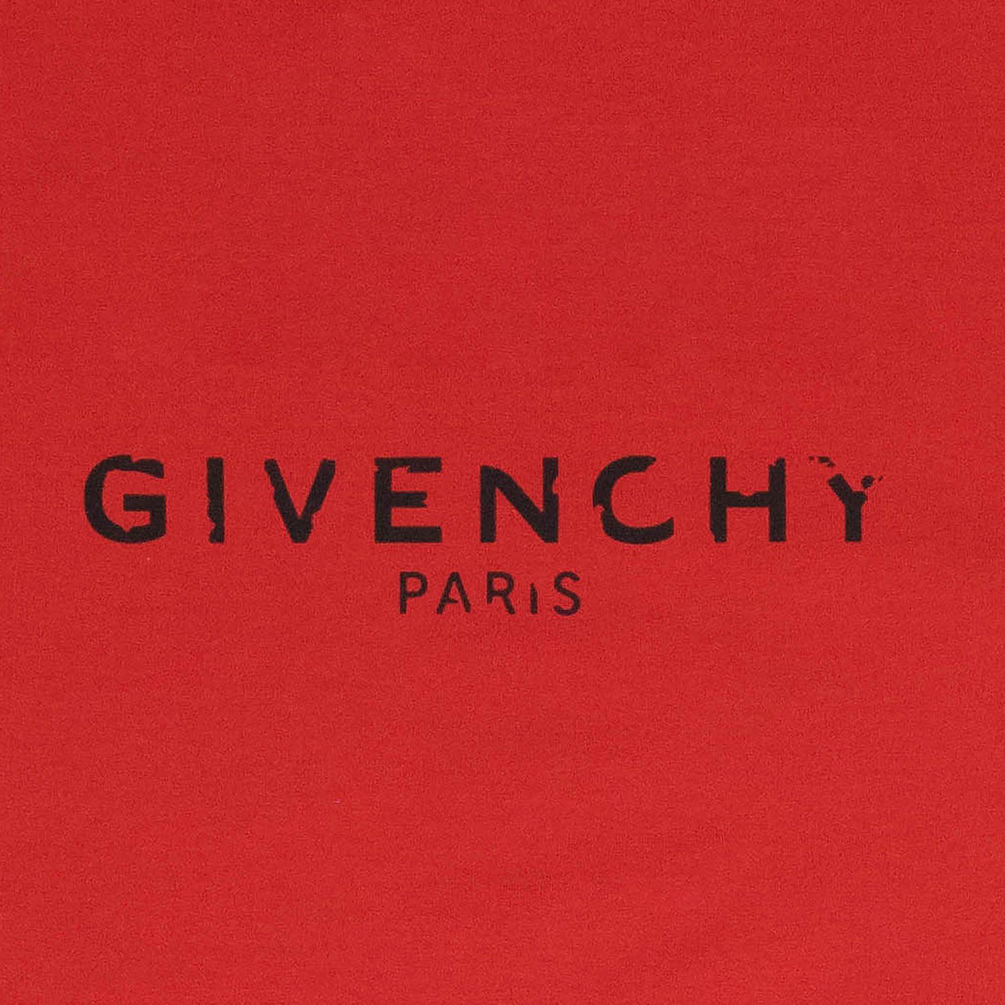 Red and Peach Logo - Givenchy Paris Slim Fit Broken Logo T Shirt Red