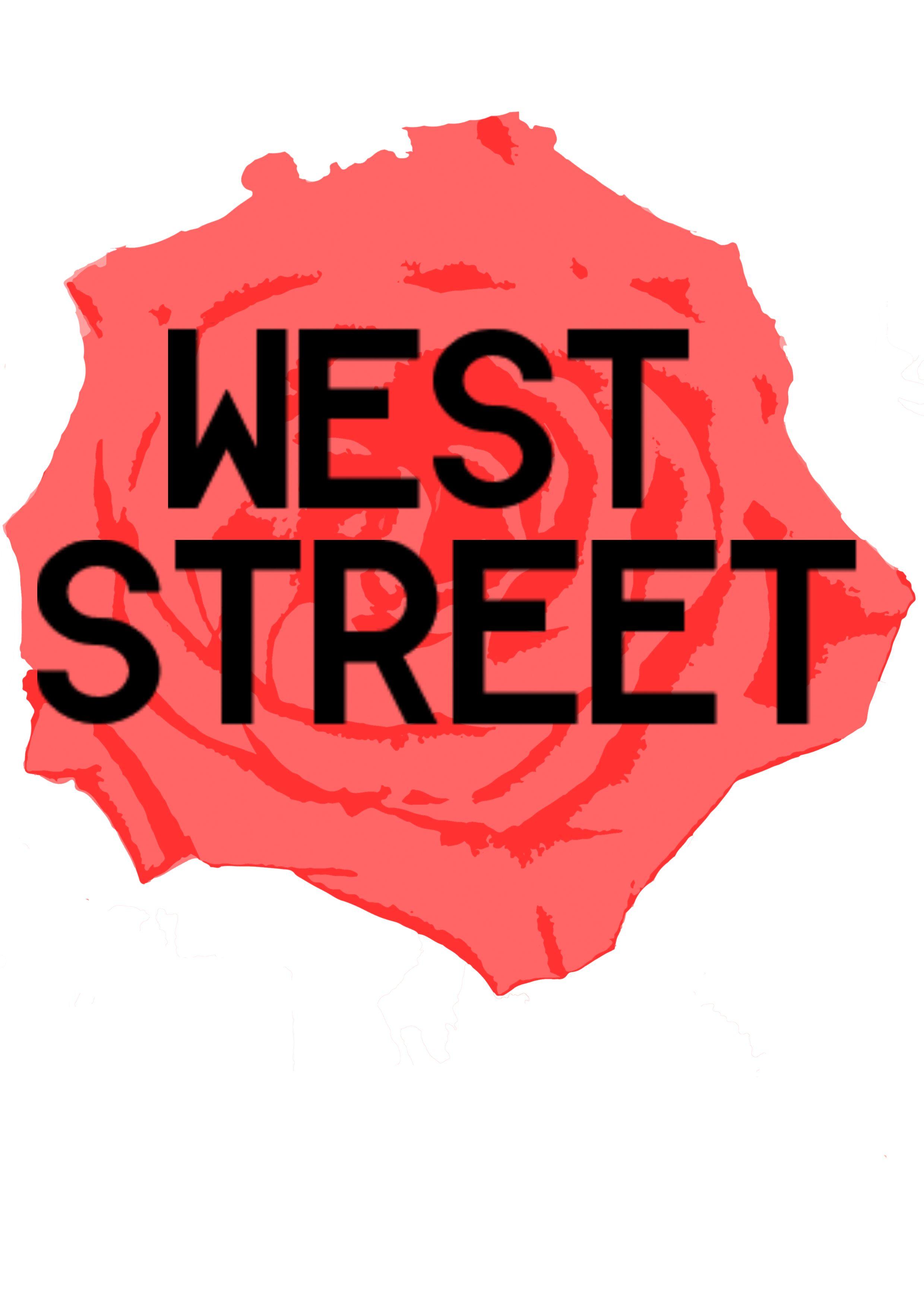 Red and Peach Logo - Personal clothing brand logo. West Street with red rose logo. New