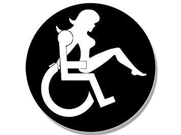 Girl Black Logo - Amazon.com: American Vinyl Round Black Wheelchair Logo w Sexy Girl ...