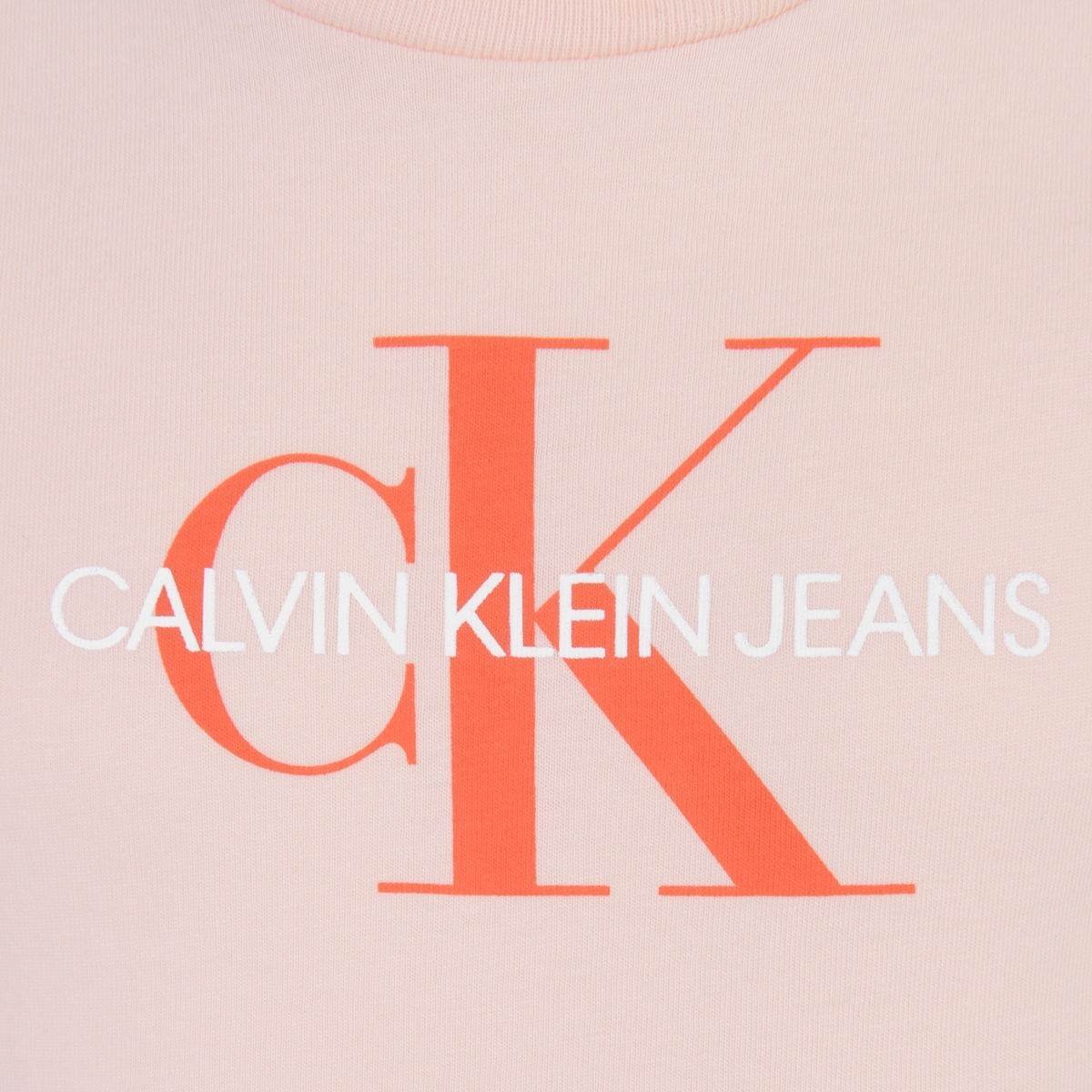 Red and Peach Logo - Calvin Klein Jeans Girls Peach Logo Top - Girl